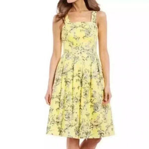 Alex Marie Whitney Pleated Yellow Floral Dress perfect for Easter